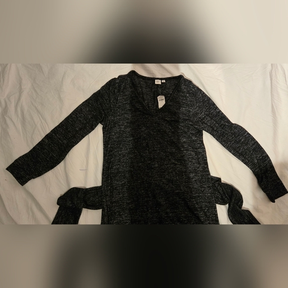 NWT: GAP Maternity Soft Dress; Black Heathered, V neck Midi Length; Size Large - Picture 11 of 13